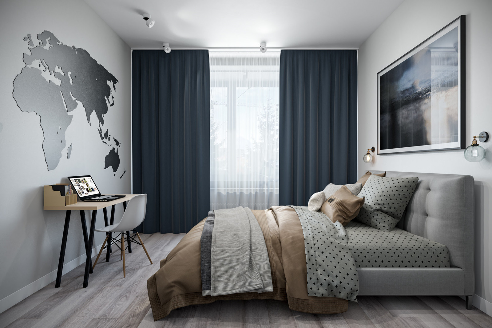 Квартира 57 кв.м. в Тетрис-холл г.Киев в индустриальном стиле