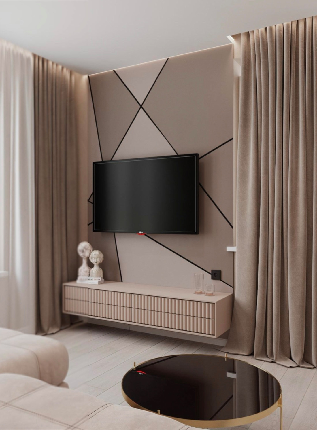 Дизайн проект 3х комнатной квартиры 82 м2 ЖК «Элегант» город Краснодар