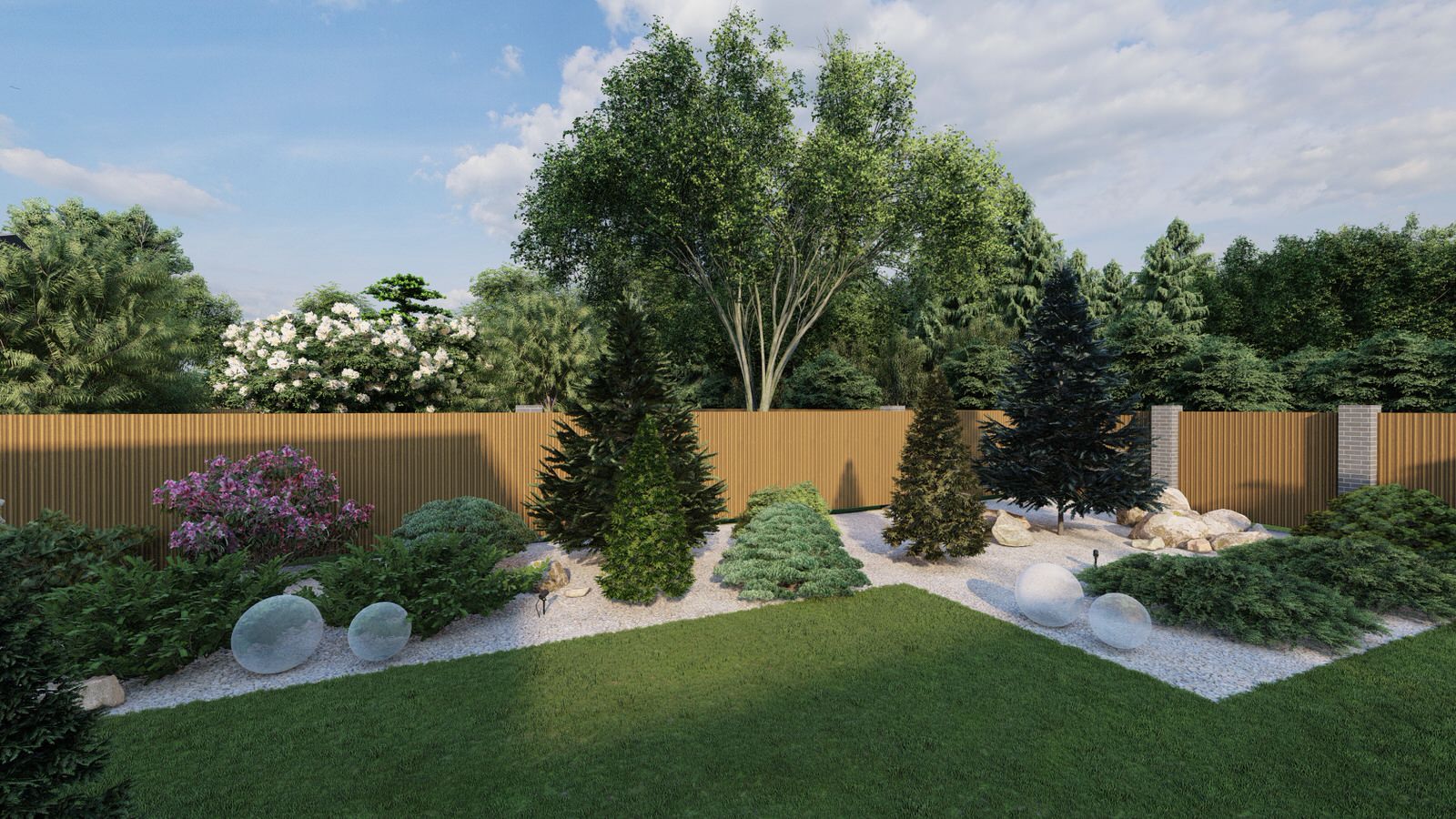 Ландшафтный дизайн 25 соток в д. Большая Ельня