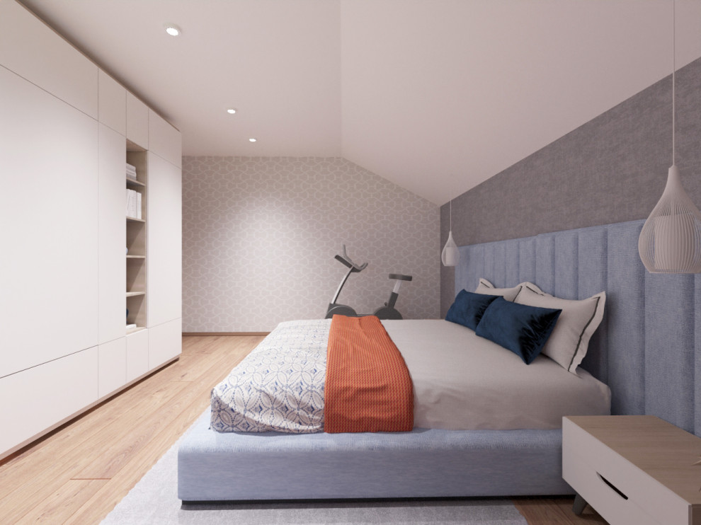 Спальня с мансардным потолком