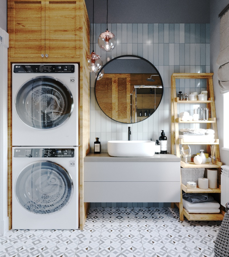 дизайн ванной комнаты в скандинавском стиле