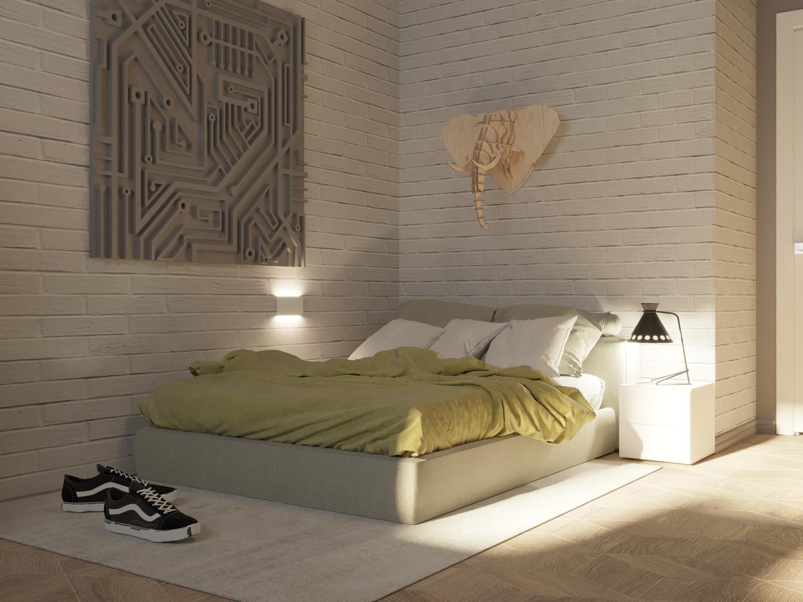 Комната для мальчика-подростка в проекте 2-х комнатной квартиры для молодой семь