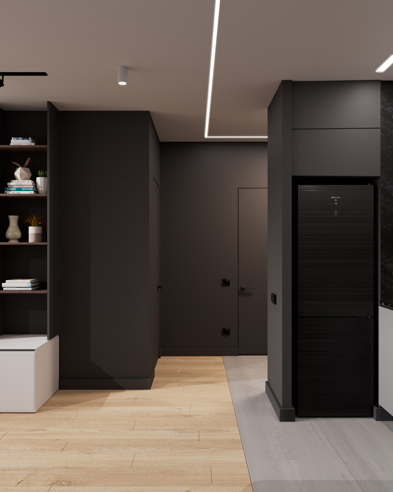 Евро однокомнатная квартира в монохромной гамме  в ЖК Московские кварталы