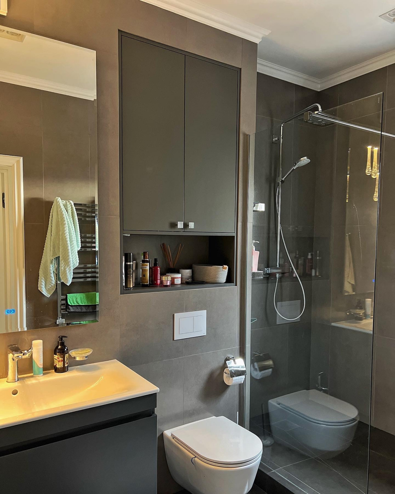 Обложка проекта: Ещё один реализованный наш проект ванной комнаты в ЖК НОВОСИТИ г. Новороссийск