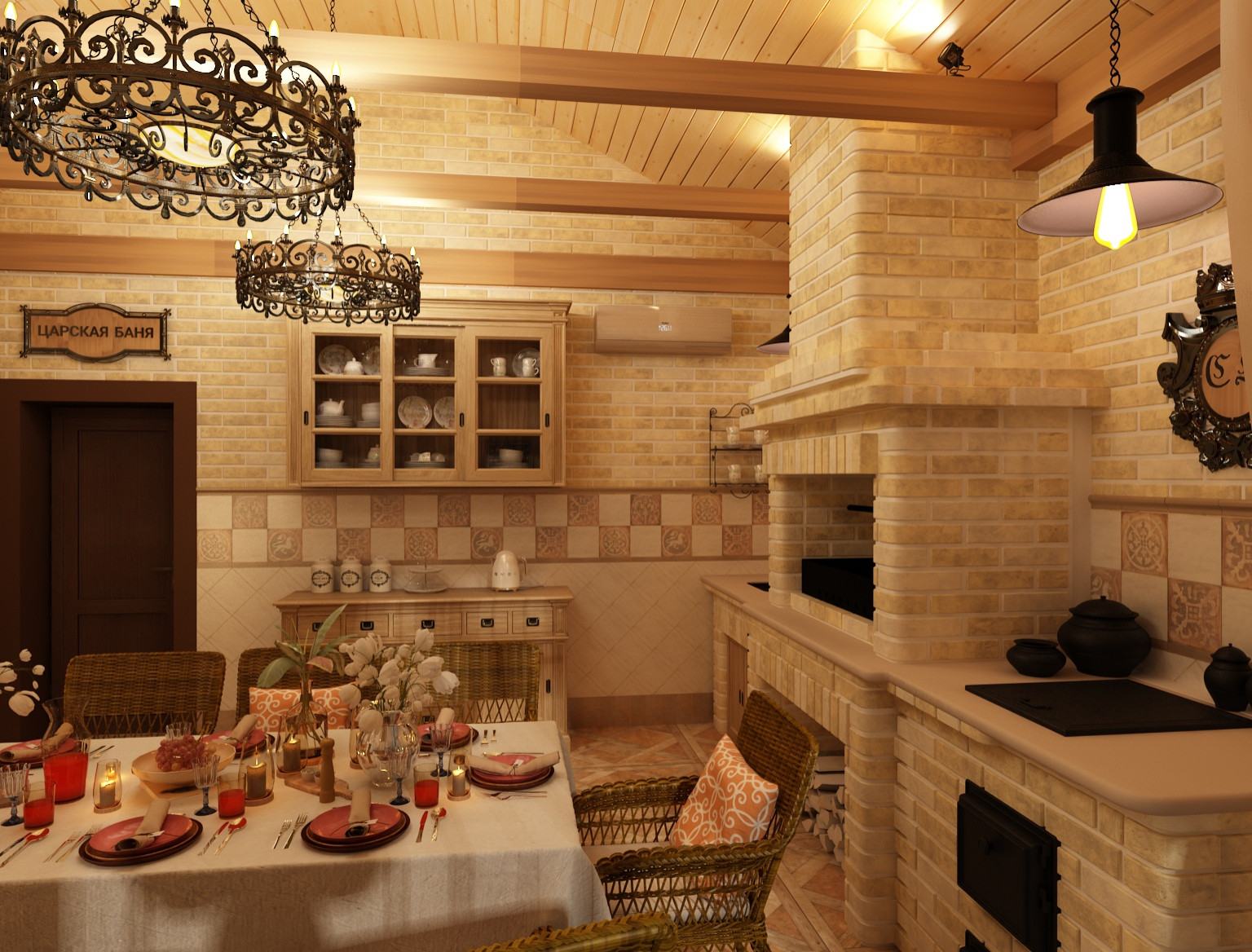 Зона барбекю. Банный комплекс. Частный проект г. Краснодар