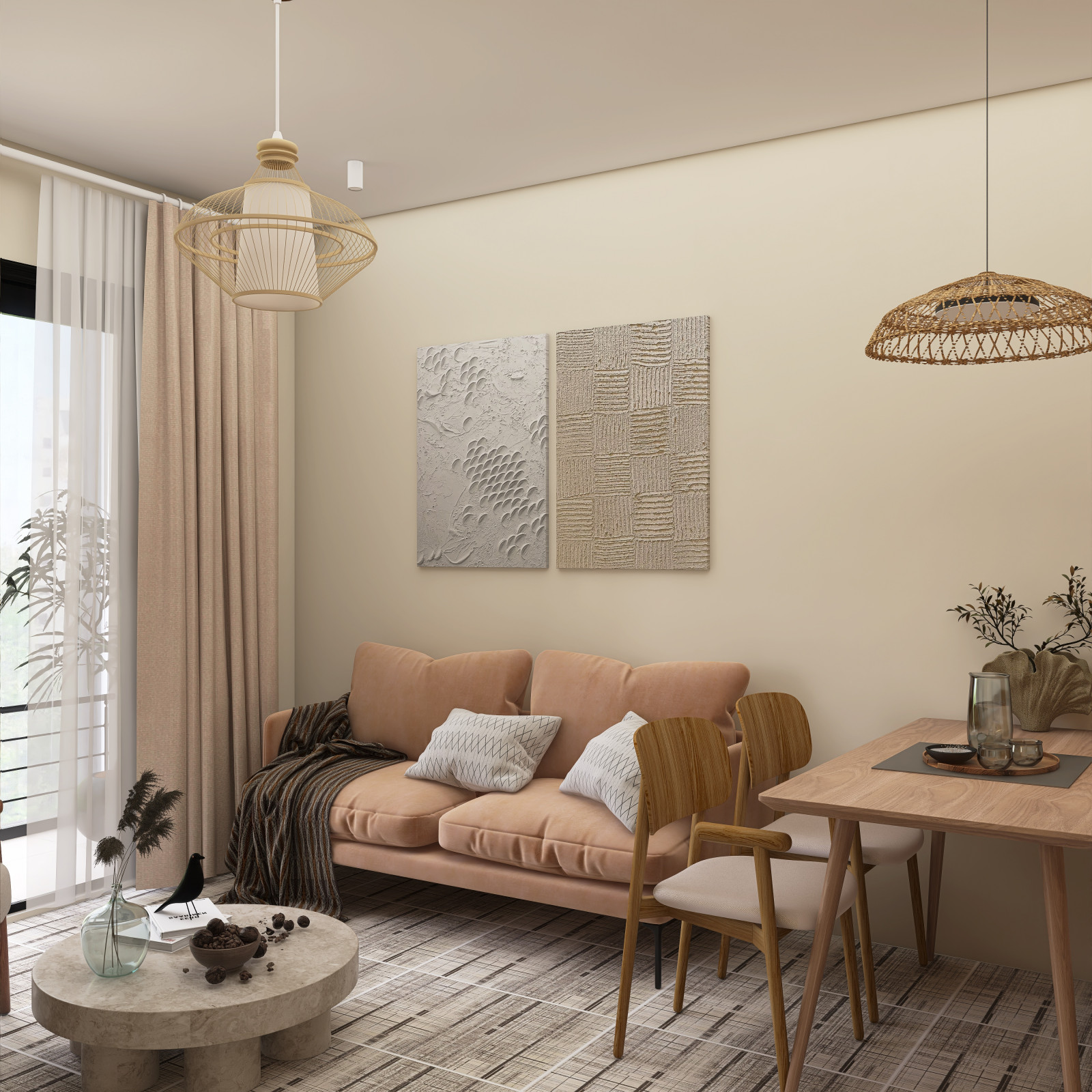 Квартира в центре Екатеринбурга в стиле Джапанди