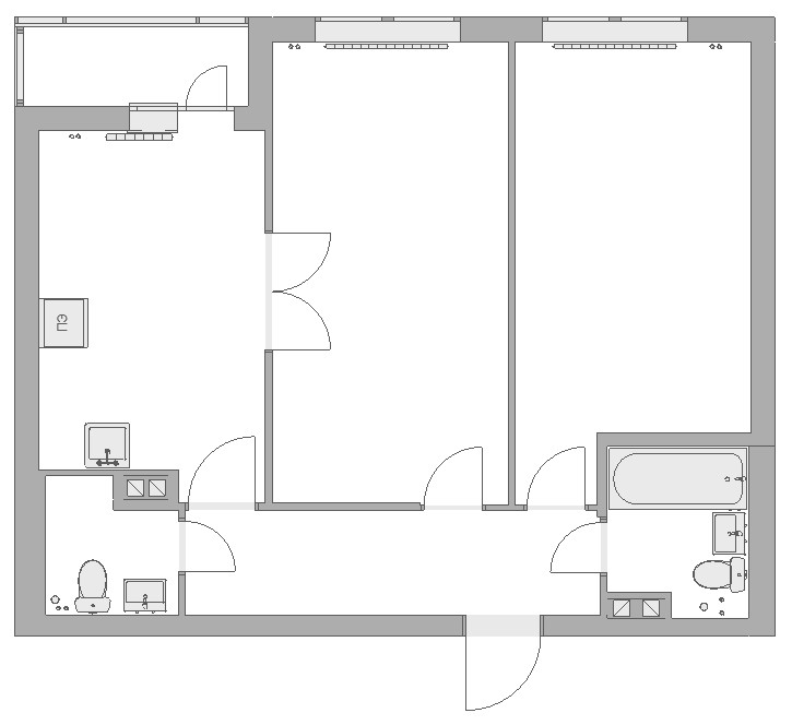 Планировка квартиры 57 кв. м.