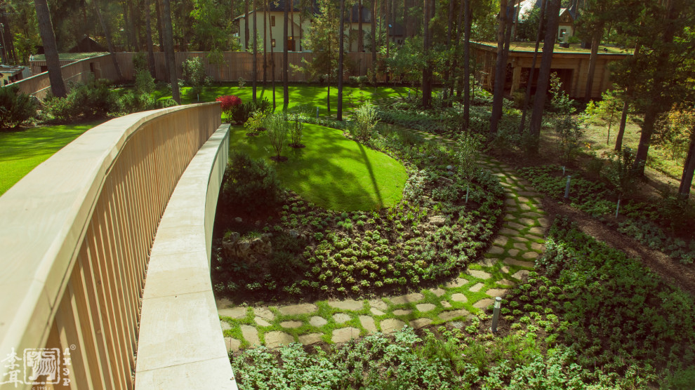 Ландшафтный дизайн лесного участка и кровли