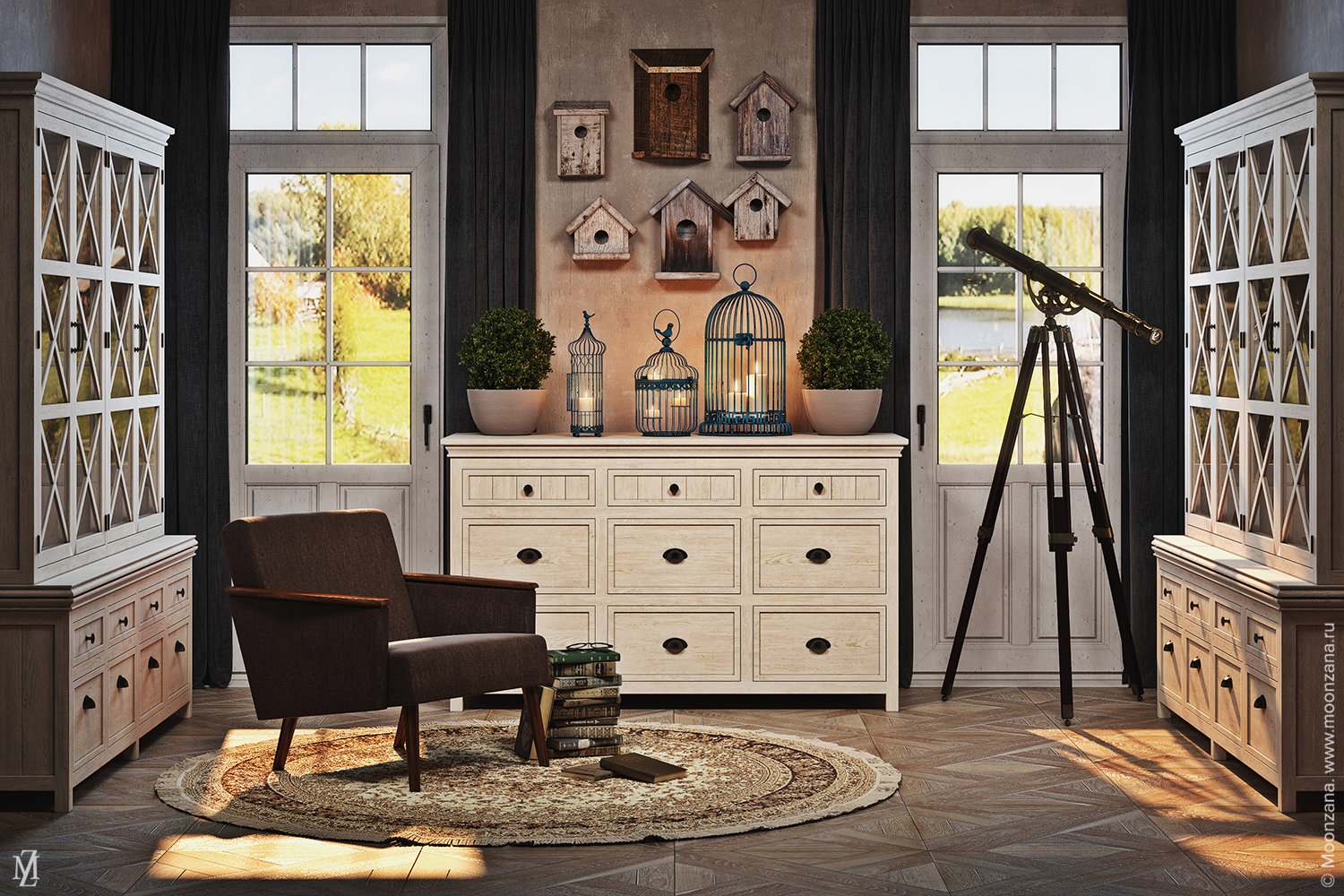 Обложка проекта: Жилая комната с использованием мебели Сенчери