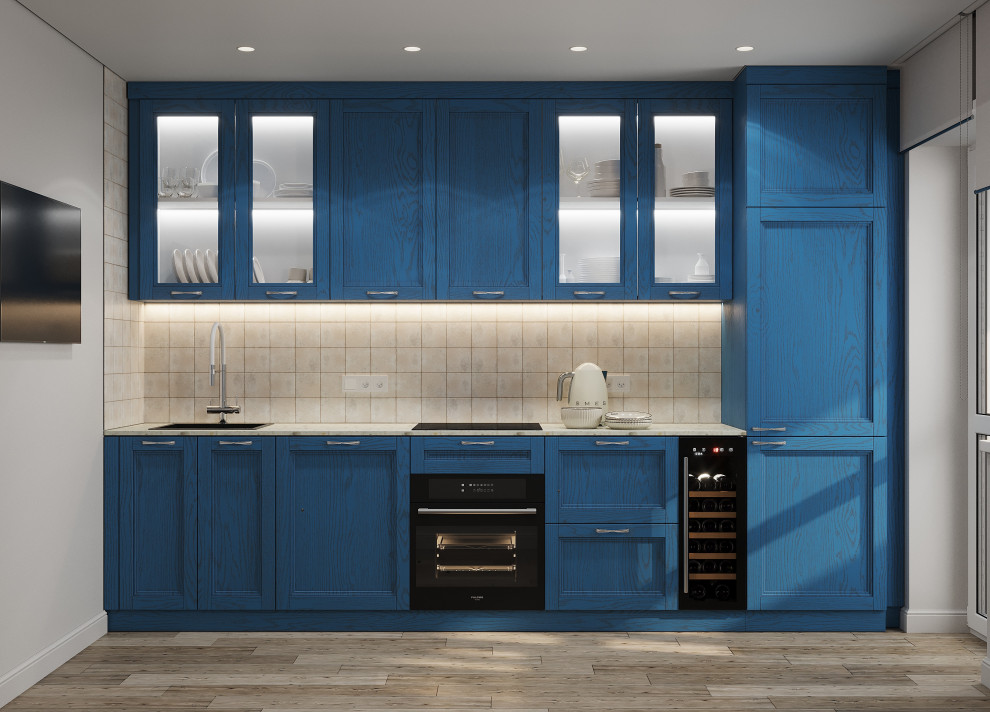 Обложка проекта: Интерьер квартиры с синими акцентами