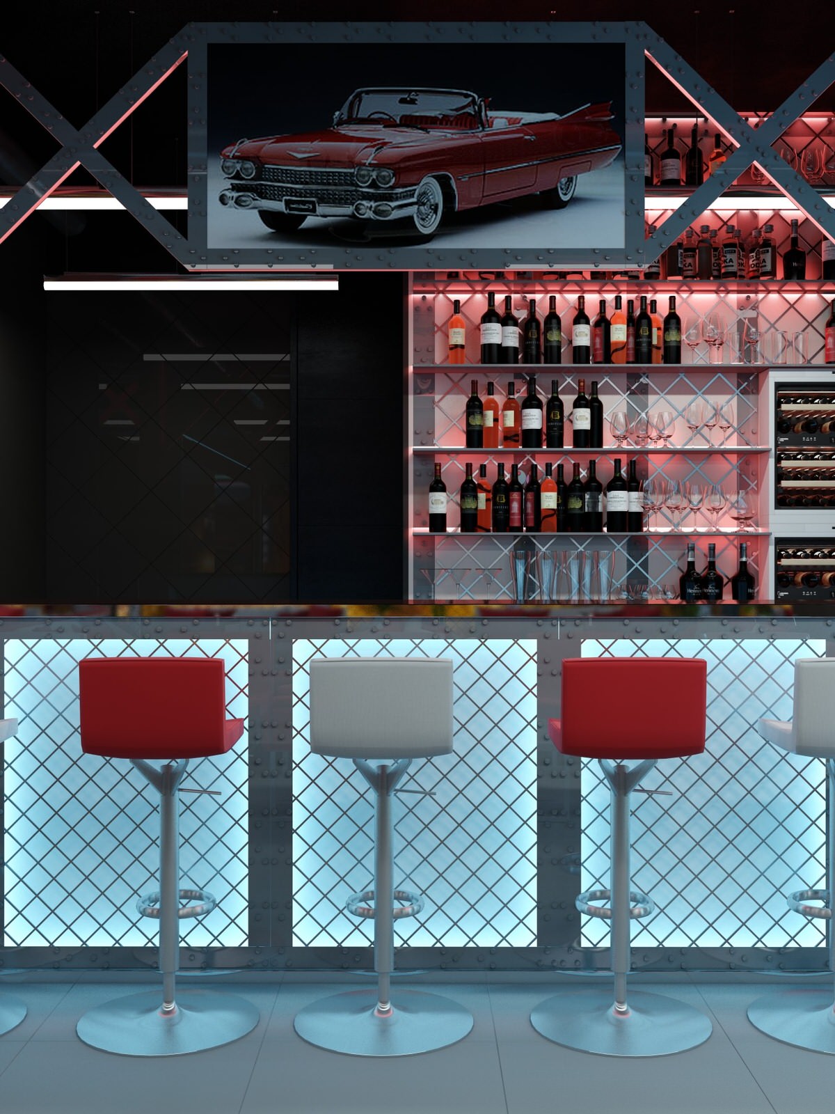 Кальянная в стиле 50х годов