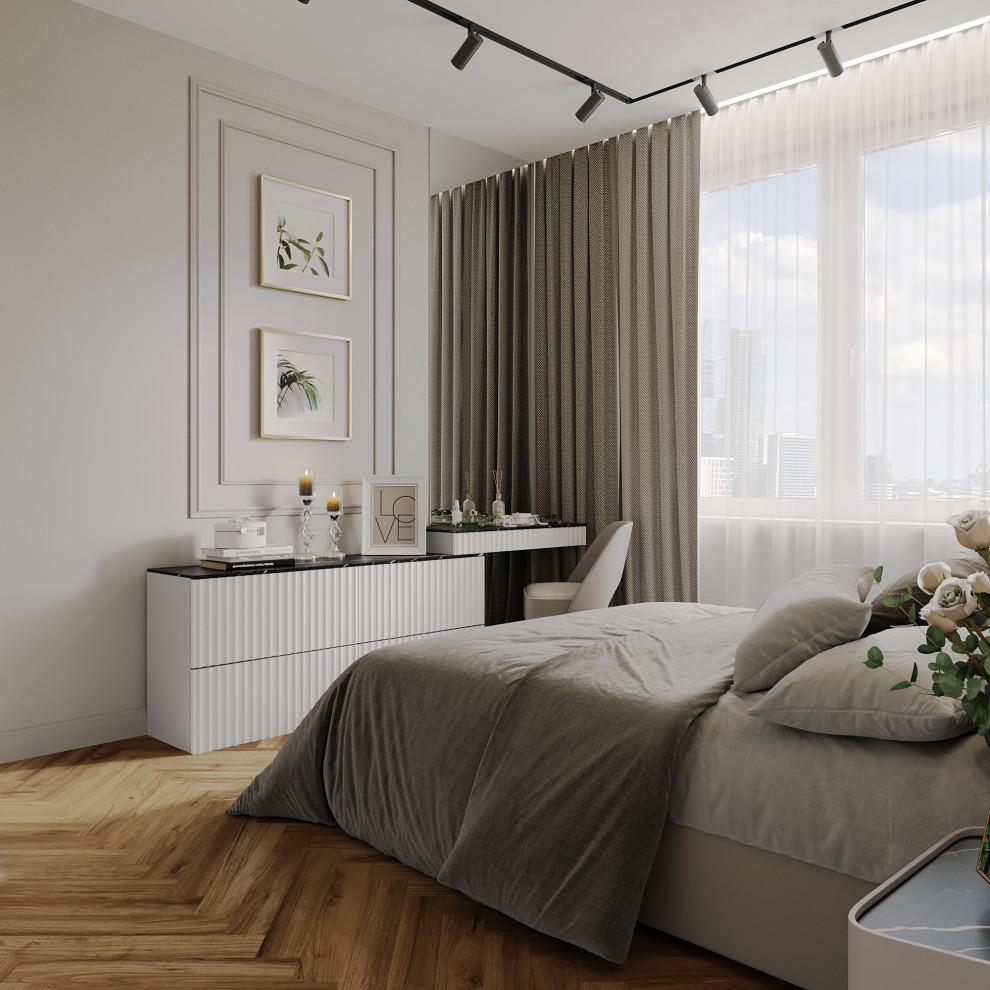 Обложка проекта: спальня в стиле неоклассика ЖК "Родной город"