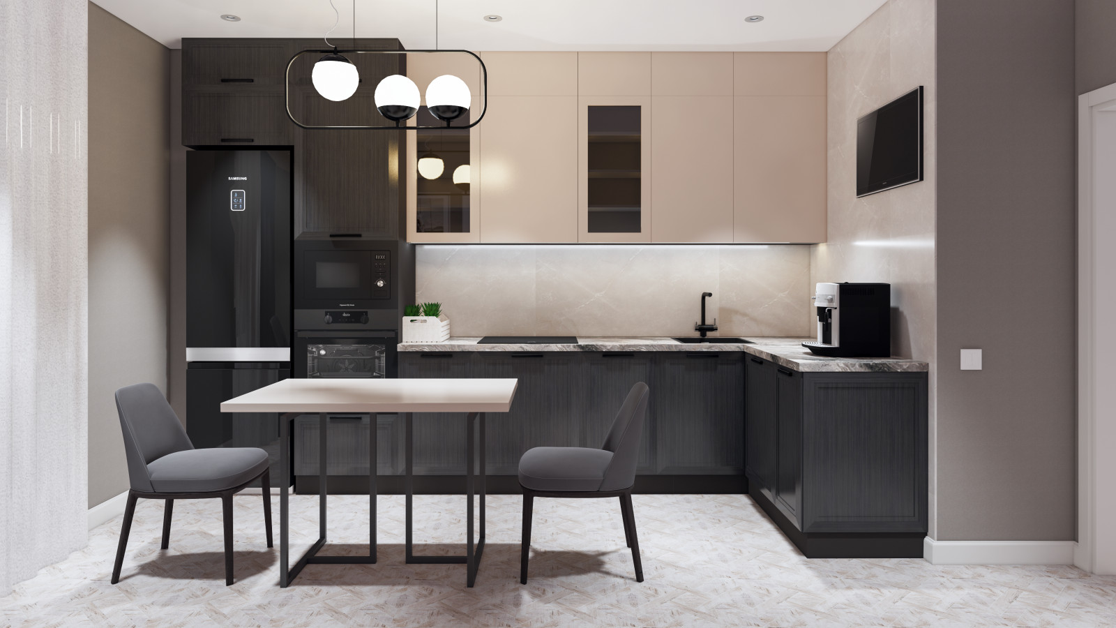 Современная кухня с мужским характером и любовью к классике