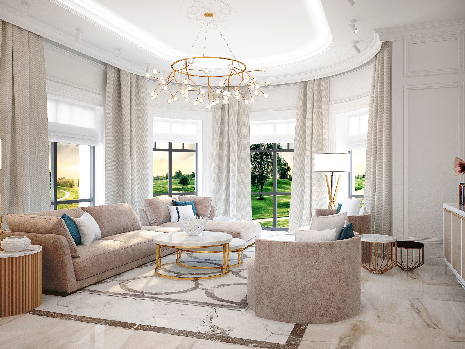 Гостиная для большой семьи