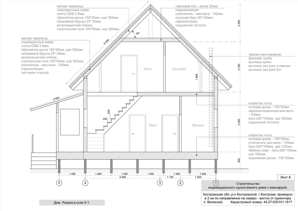 Дом с мансардой