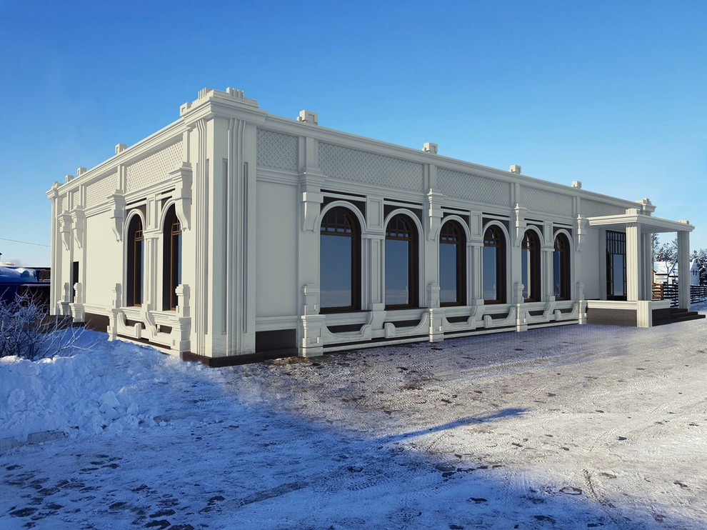 Дизайн-проект фасада здания ресторана. Design project of the restaurant facade