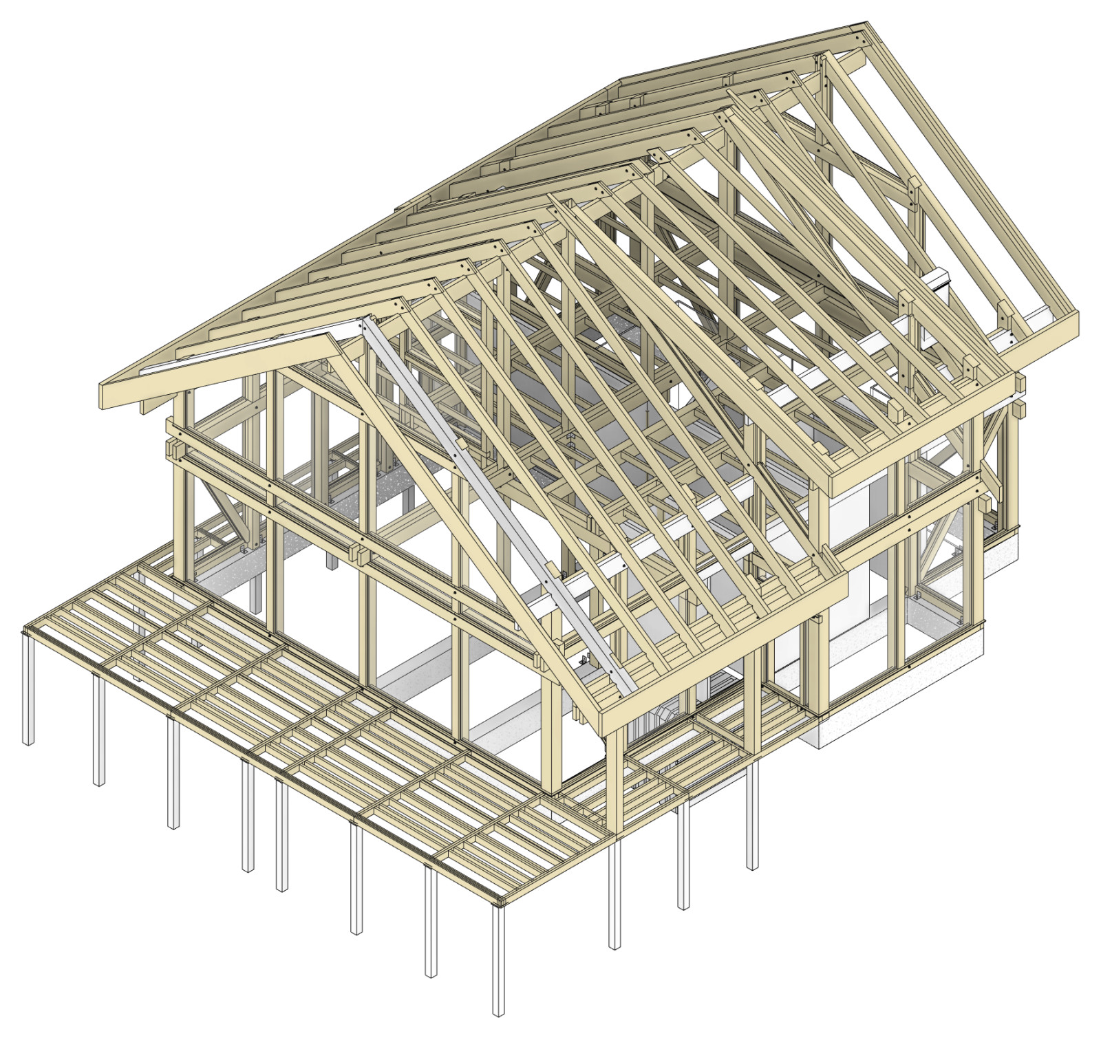 Общий вид конструктивной части здания