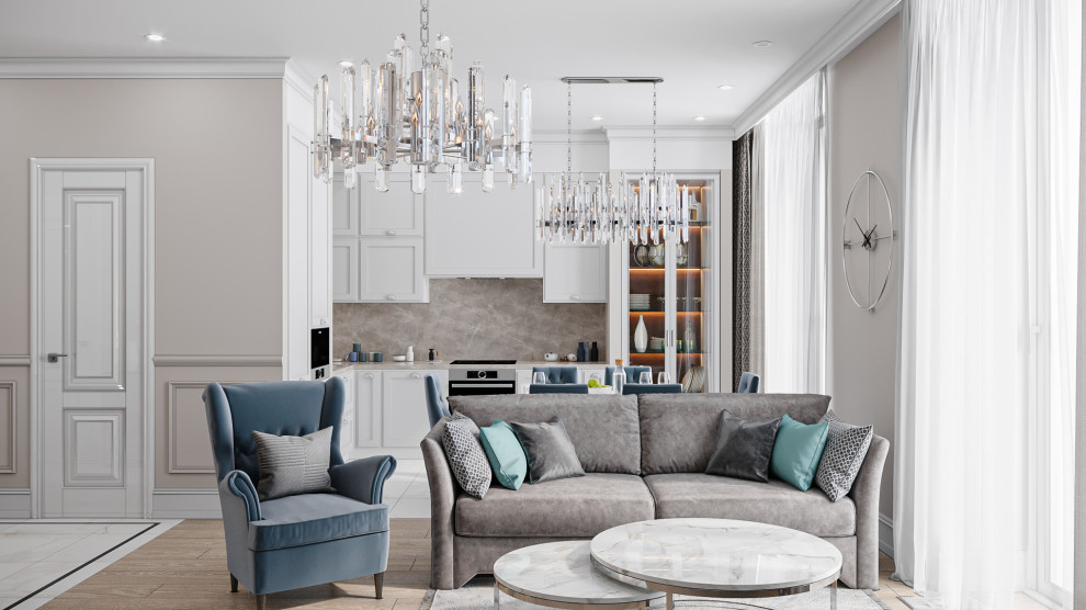 Обложка проекта: Дизайн-проект и перепланировка для смежных квартир