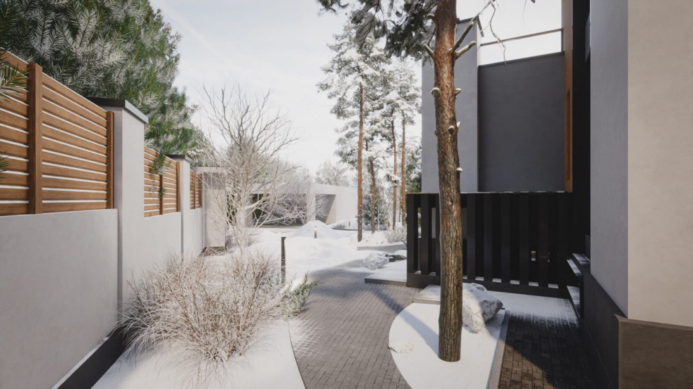 Реконструкция современного дома (зима)