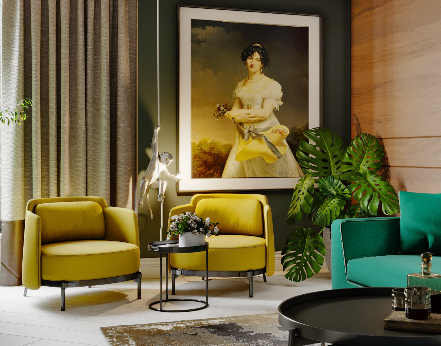 Домашний кабинет в двухуровневом пентхаусе площадью 360 м2