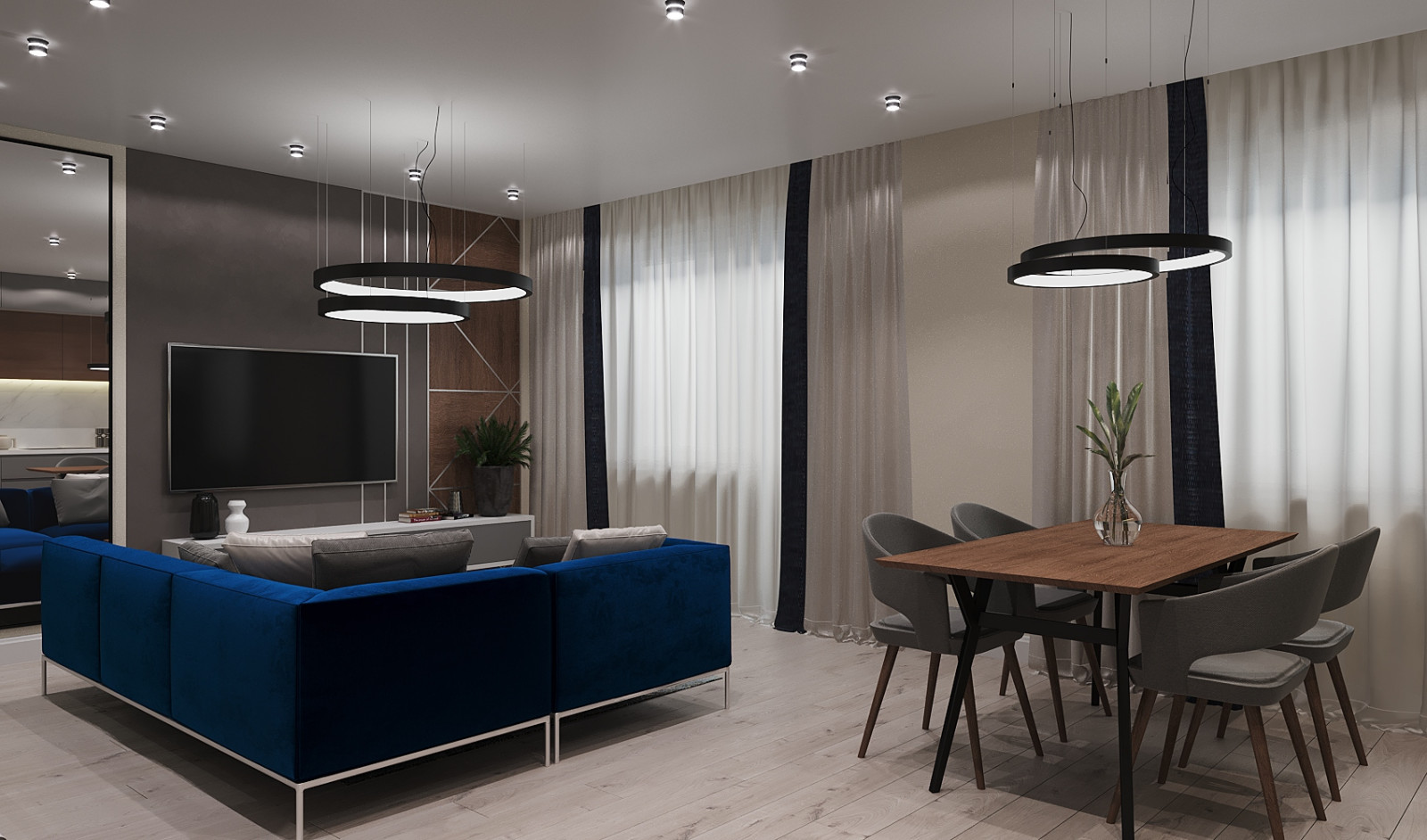 Однокомнатная квартира в стиле контемпорари