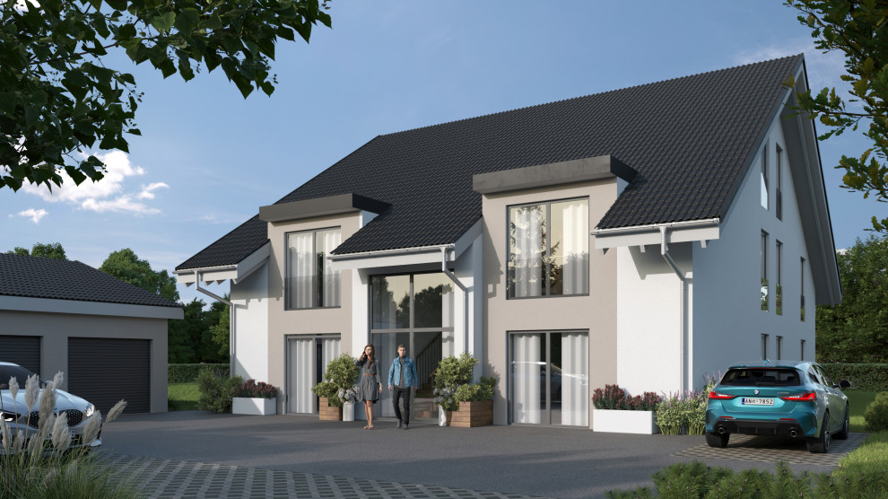 Blick von der Straße auf das Haus