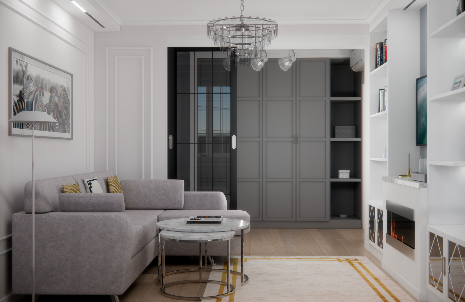 Гостиная, холл и балкон, Нарвская