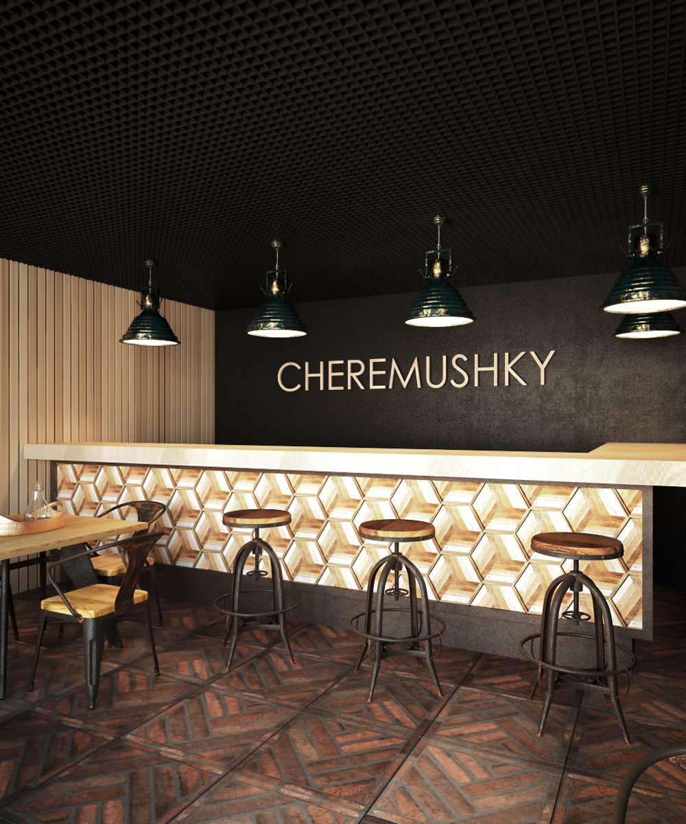 Bar_001_визуализация интерьера бара "Черемушки" в Ростове-на-Дону