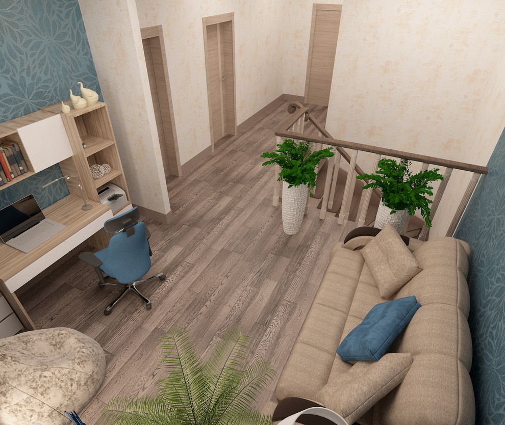 Дизайн интерьера частного дома. Холл-кабинет.