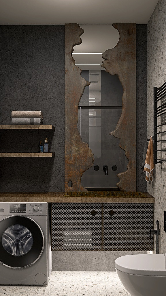 Однокомнатная квартира в стиле Industrial для режиссера с большим псом