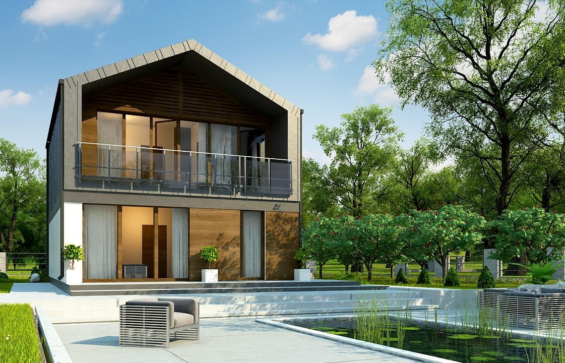 Обложка проекта: Двухэтажный коттедж в европейском стиле по проекту Z396