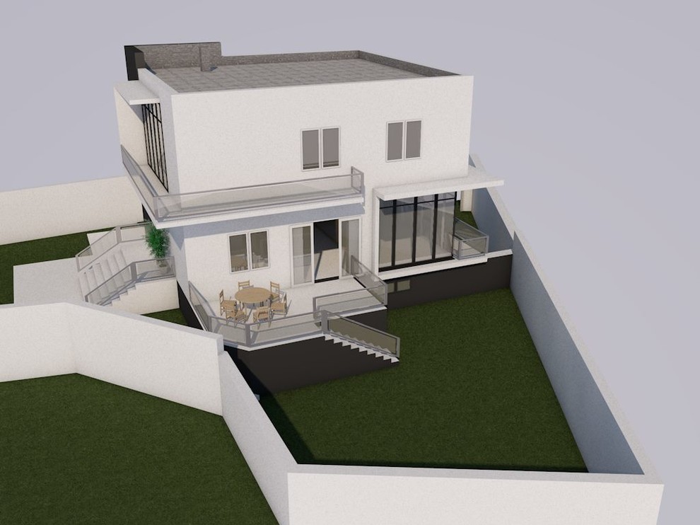 Двухэтажный дом в современном стиле