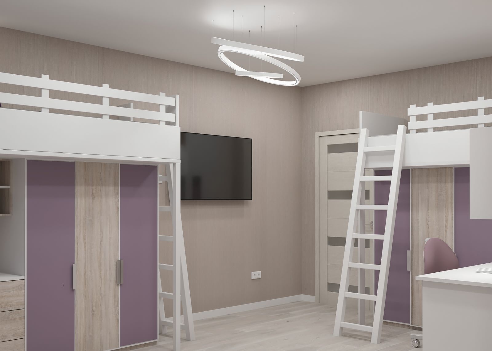 Обложка проекта: Детская для двух маленьких принцесс