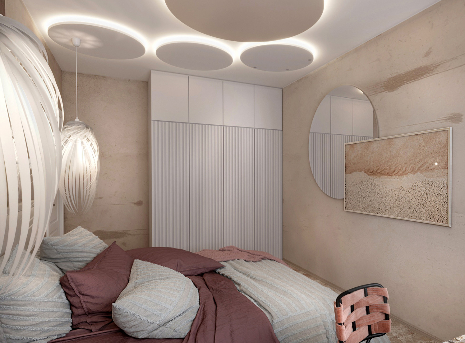 Спальня в пастельных тонах