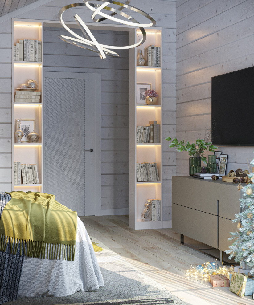 Мастер спальня, дом из бруса в КП Перелески