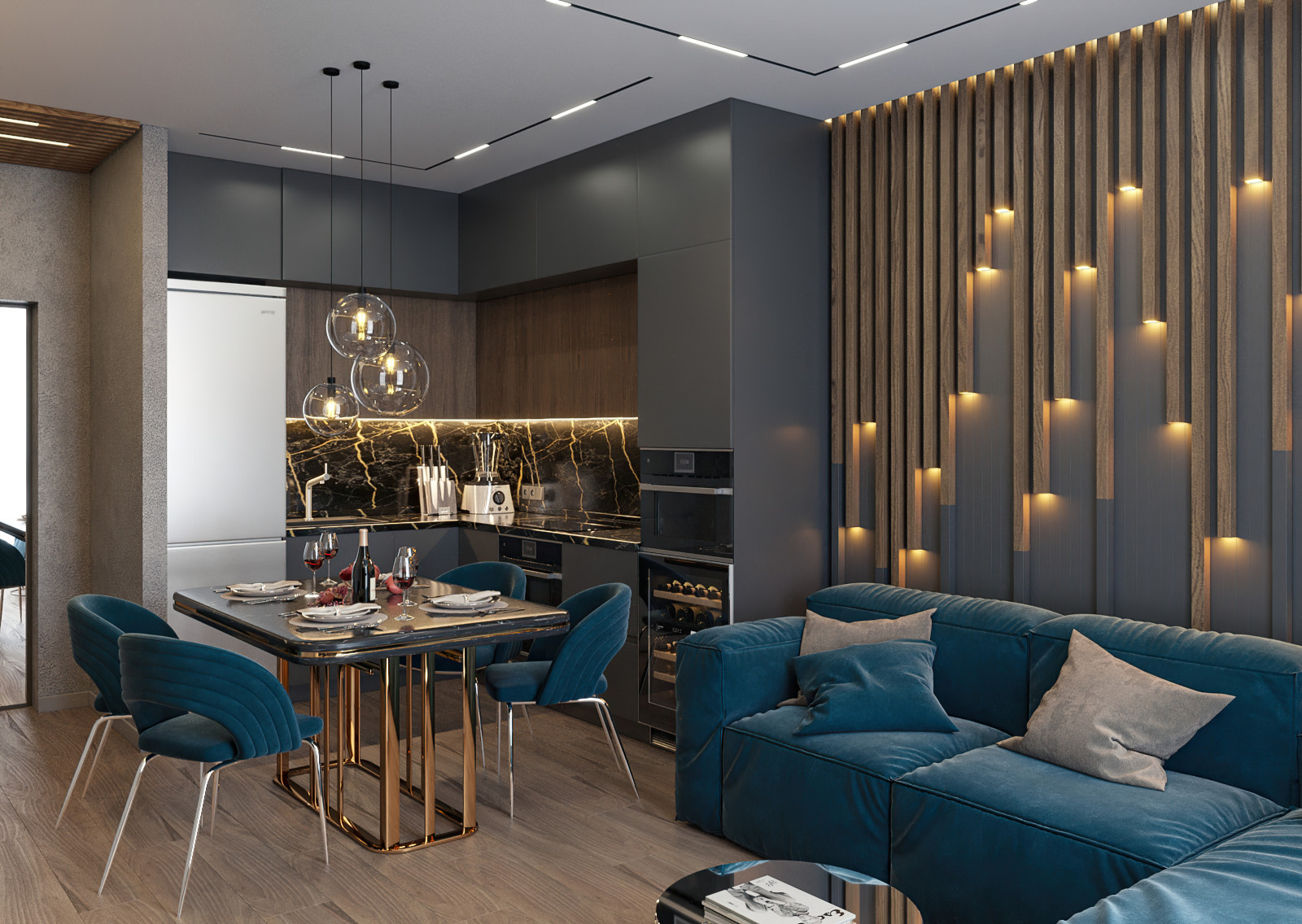 3D визуализация. Квартира в Москве, 73 м2