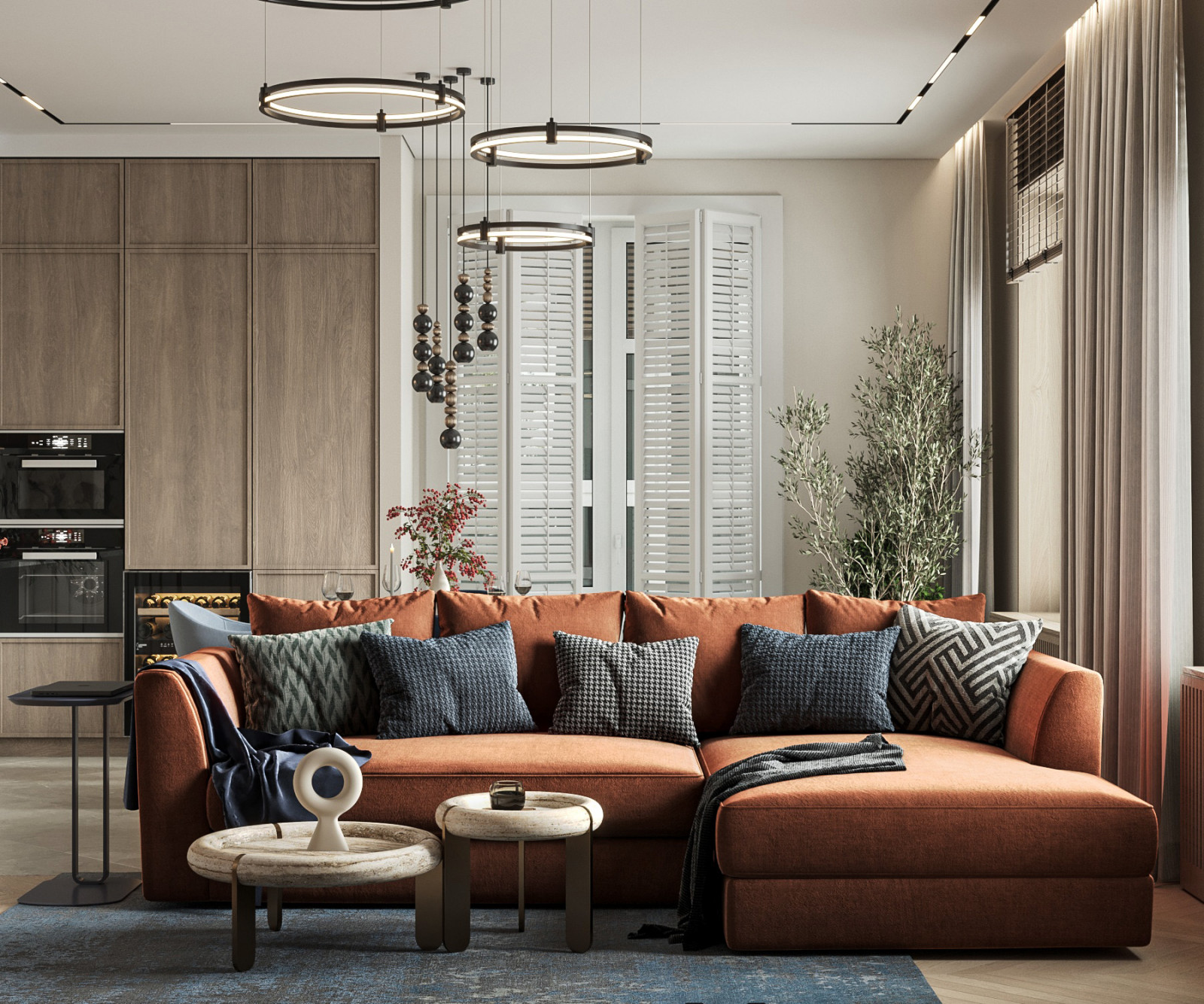 Интерьер трехкомнатной квартиры