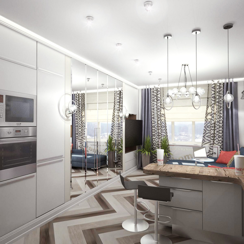 Яркий проект. Квартира 70 м.кв. фьюжн.