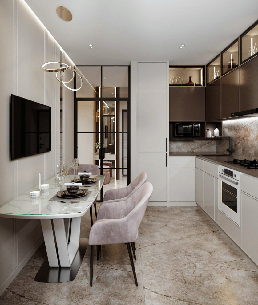 Камень и воздух. Квартира для современной девушки.