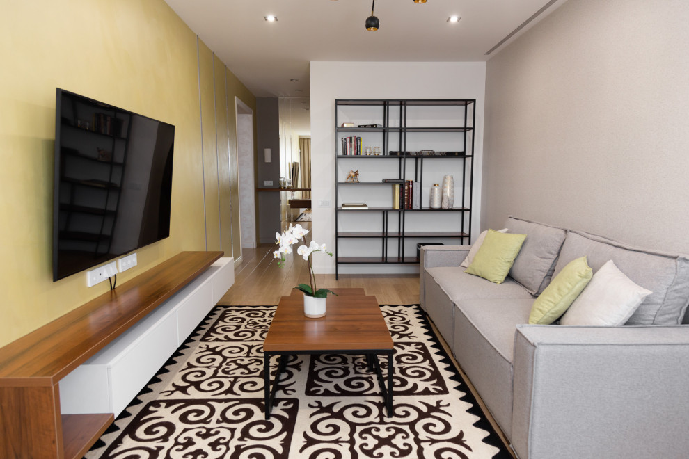 Современный интерьер с казахскими национальными элементами.