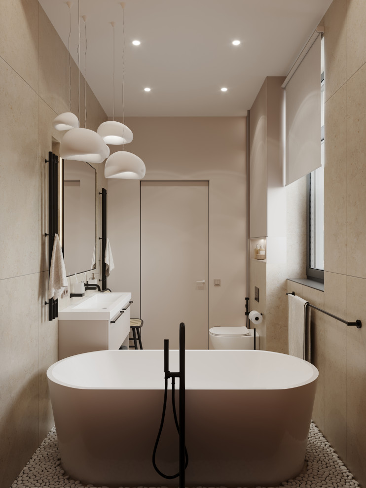 Дизайн интерьера мастер-ванной в загородном доме