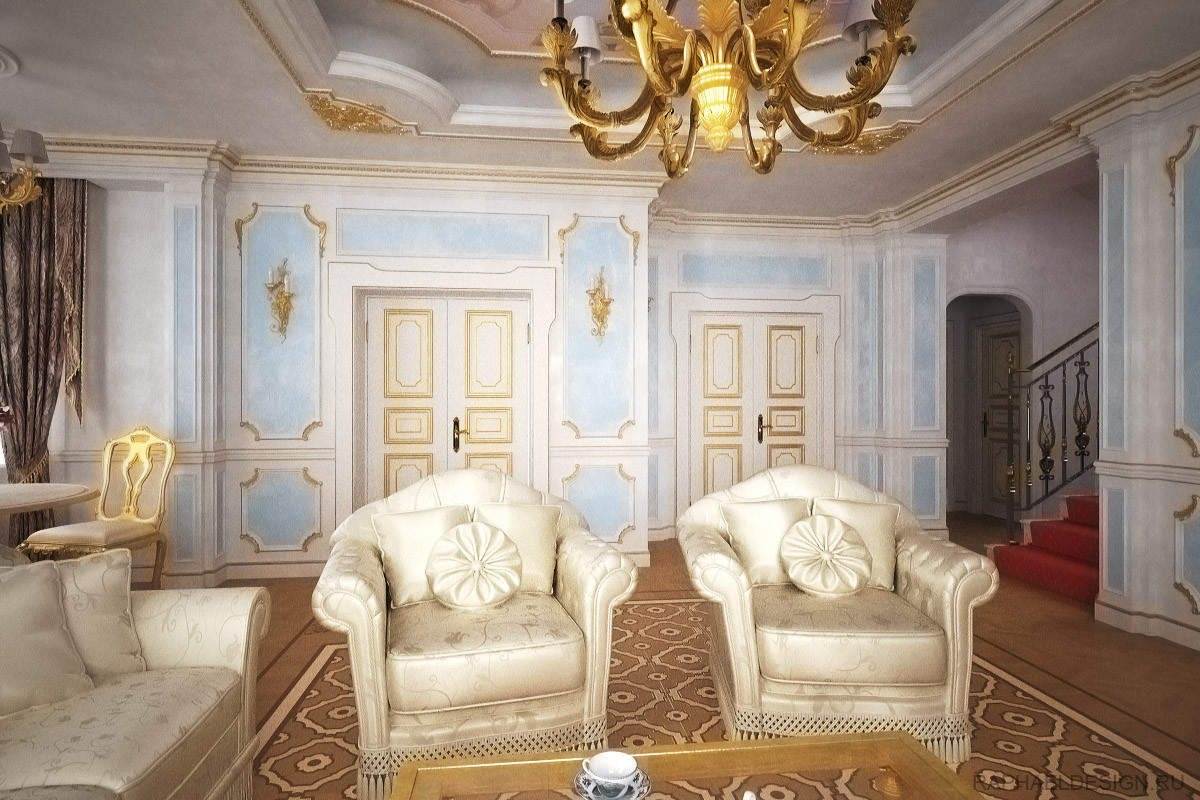 Дизайн интерьера загородного дома в классическом стиле