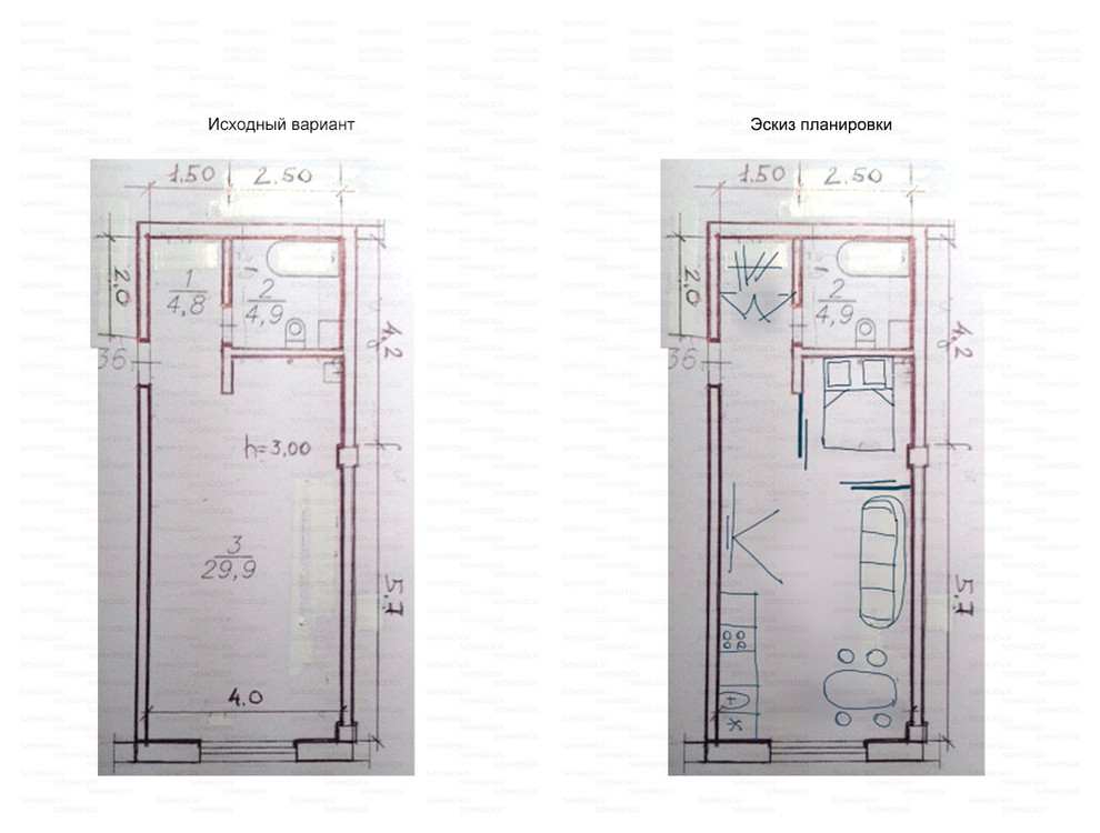 Идеи перепланировки для однокомнатных квартир