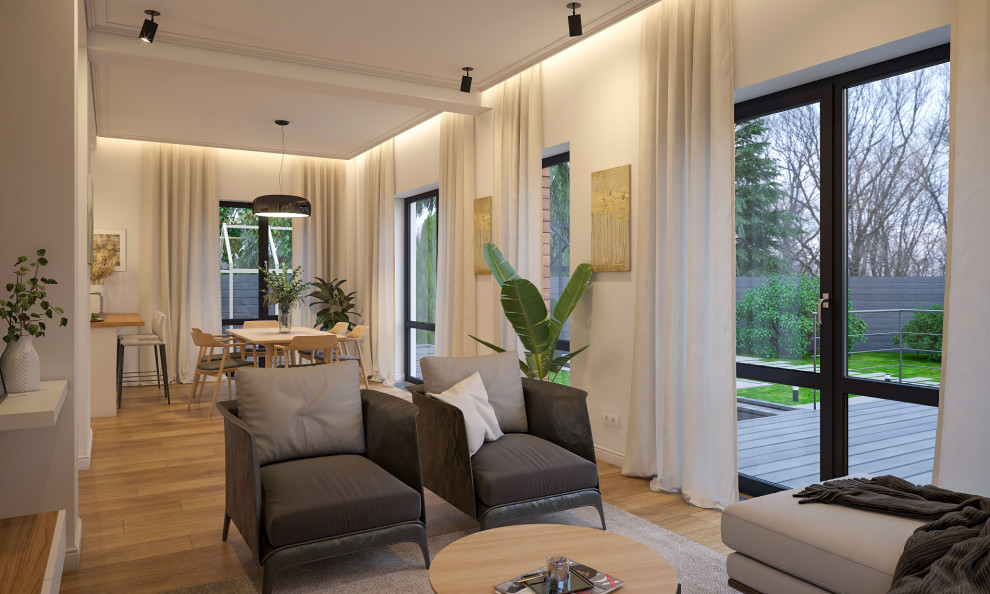 Гостиная и кухня современный минимализм