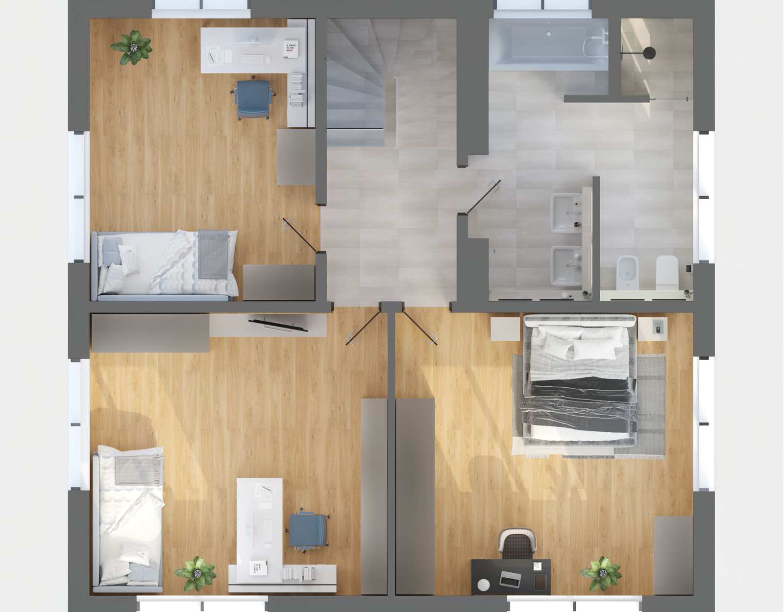 Riemerling, Außen und Innenvisualisierung, inklusive 3D Grundrissen