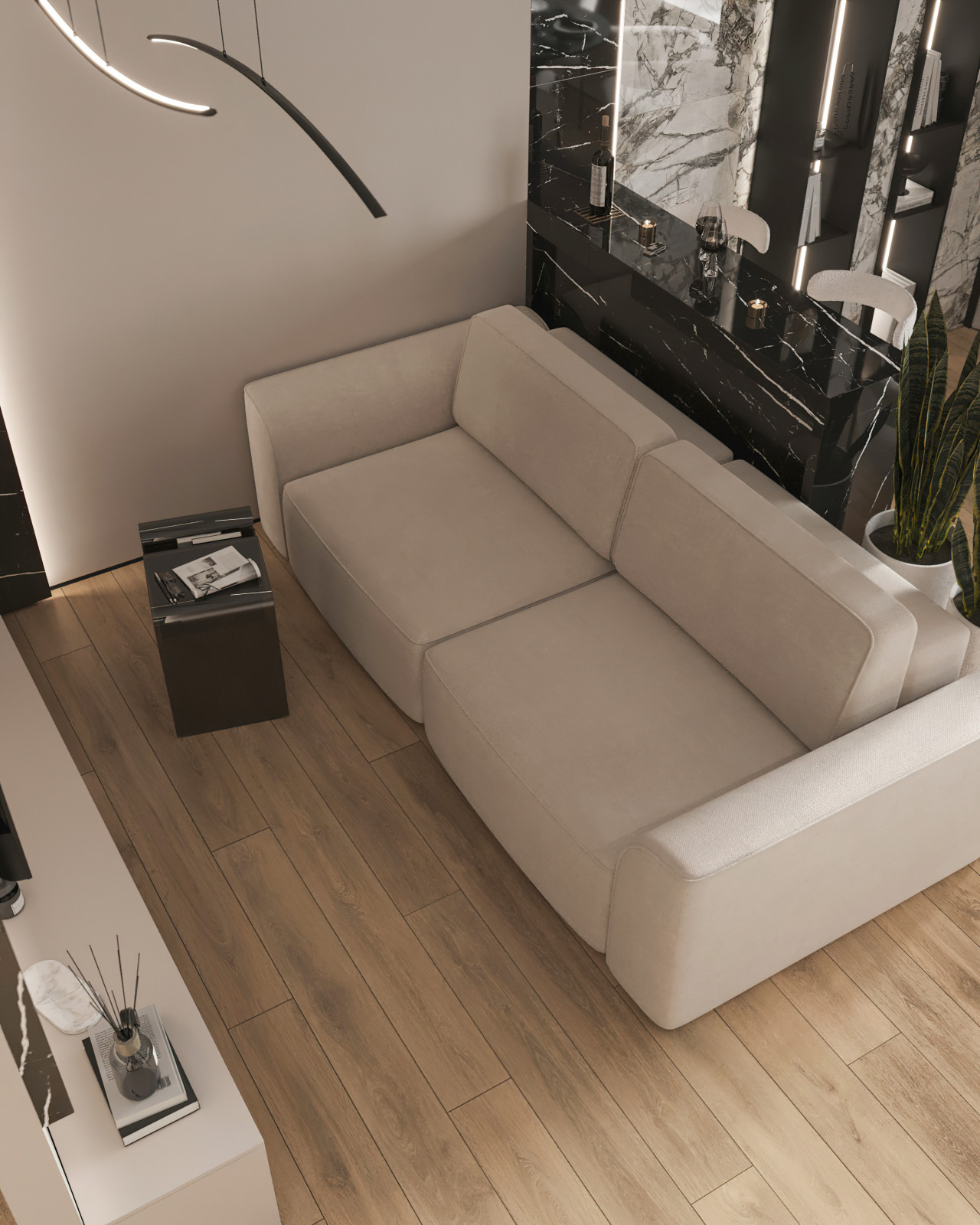 17. Marble 106м². Кухня-гостиная