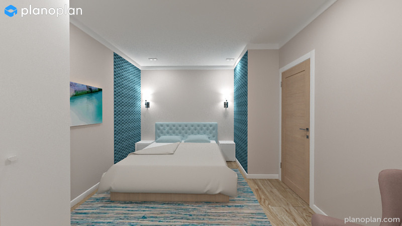 Яркая однокомнатная квартира с гардеробной и без (2 варианта планировки)