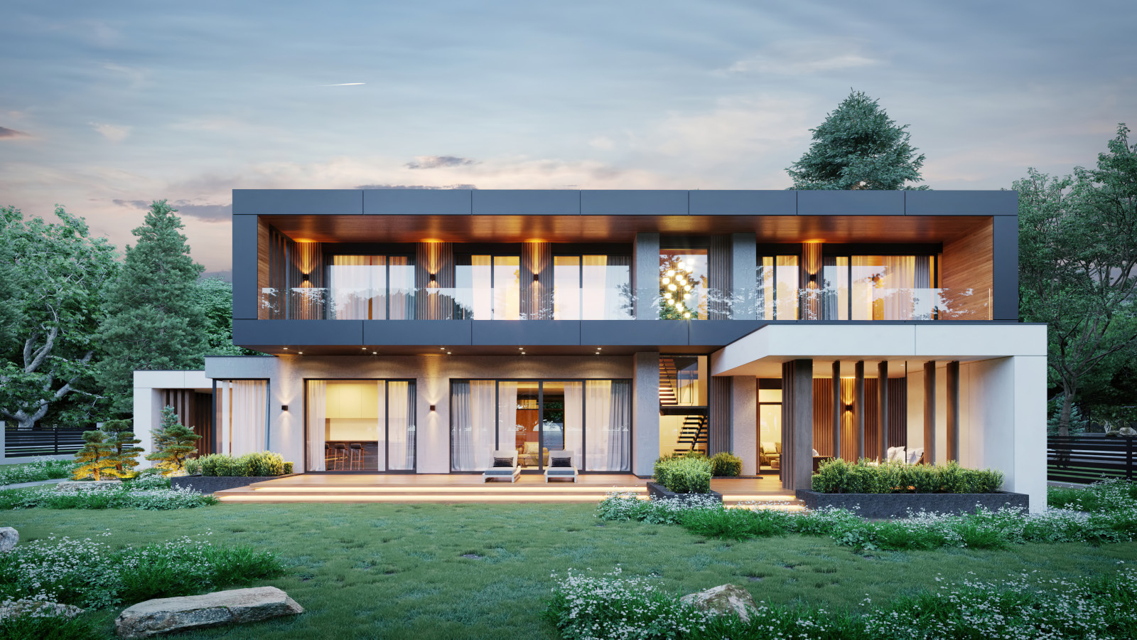 Проект индивидуального жилого дома и бани в КП "Голицыно-9"