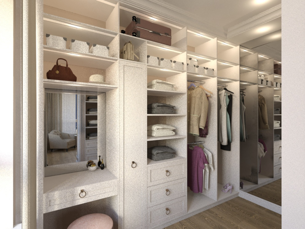 Квартира в стиле эклектика в ЖК "Сердце Столицы",гардеробная