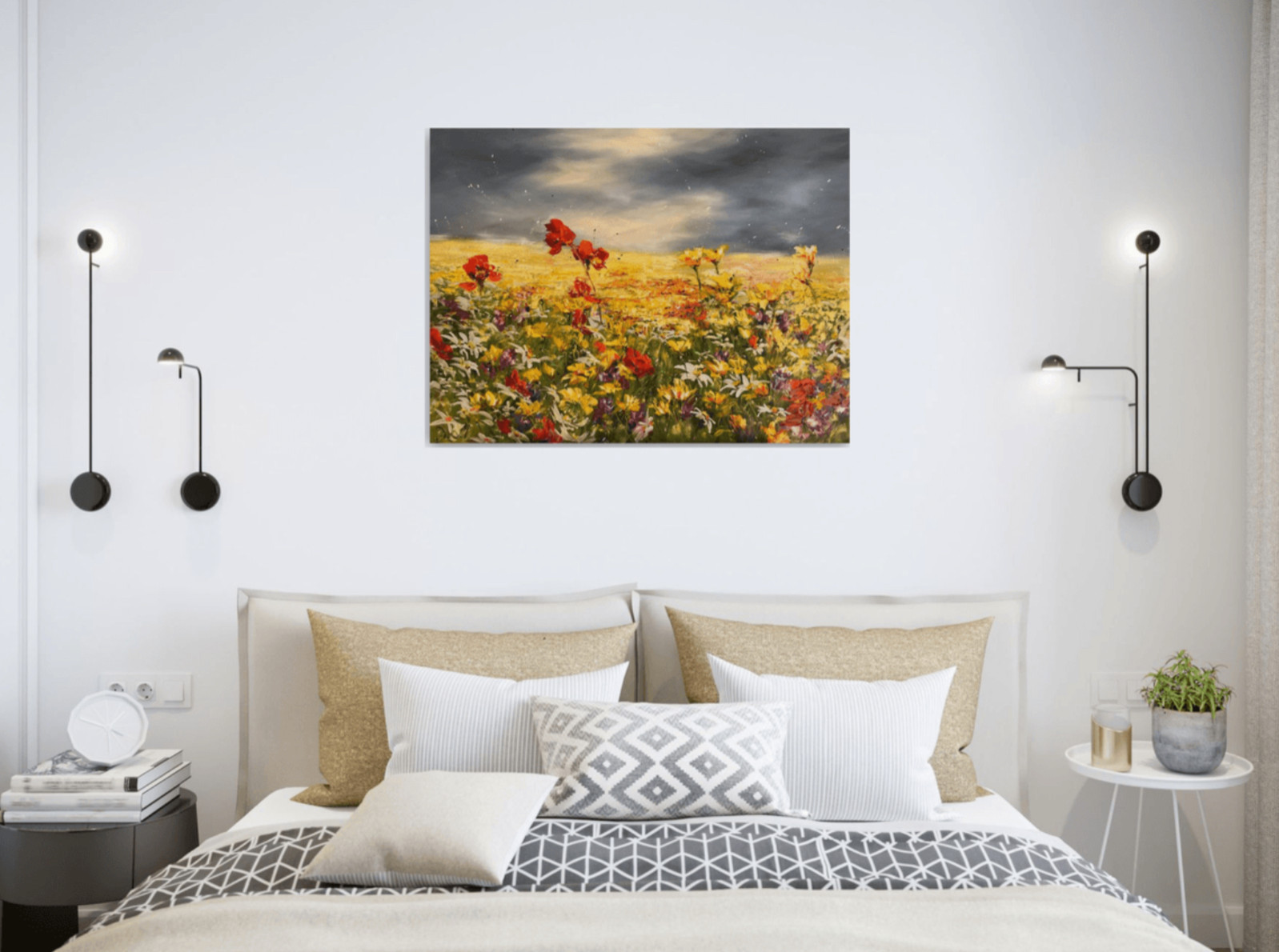 Спальня - Дизайн интерьера - Картины художницы Дианы Маливани (1)